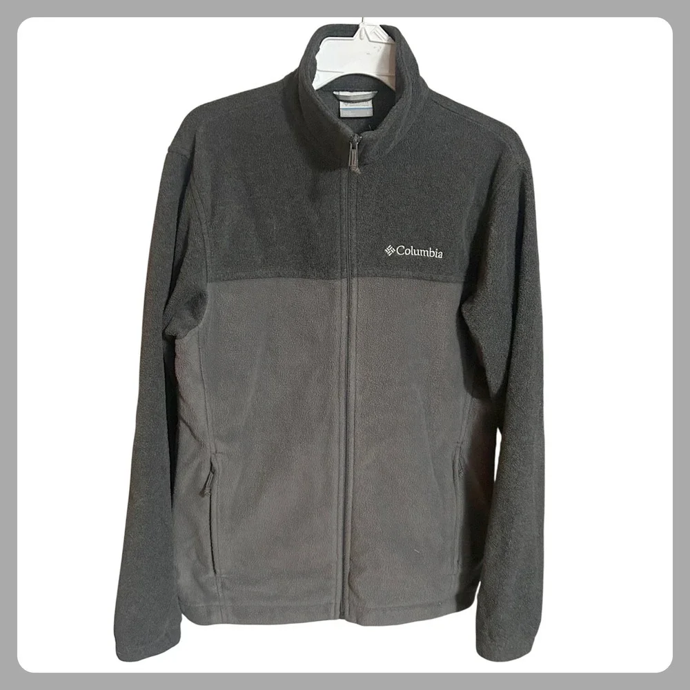 Columbia Fleece Jacket Two‎ Tone Gray Full Zip Men's Size S